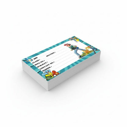 Kids Name Slips Cartoon Printed - Pack of 36 - Self Fill in