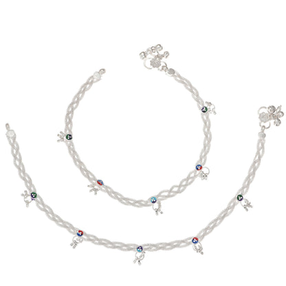 Silver Plated Anklet Pair