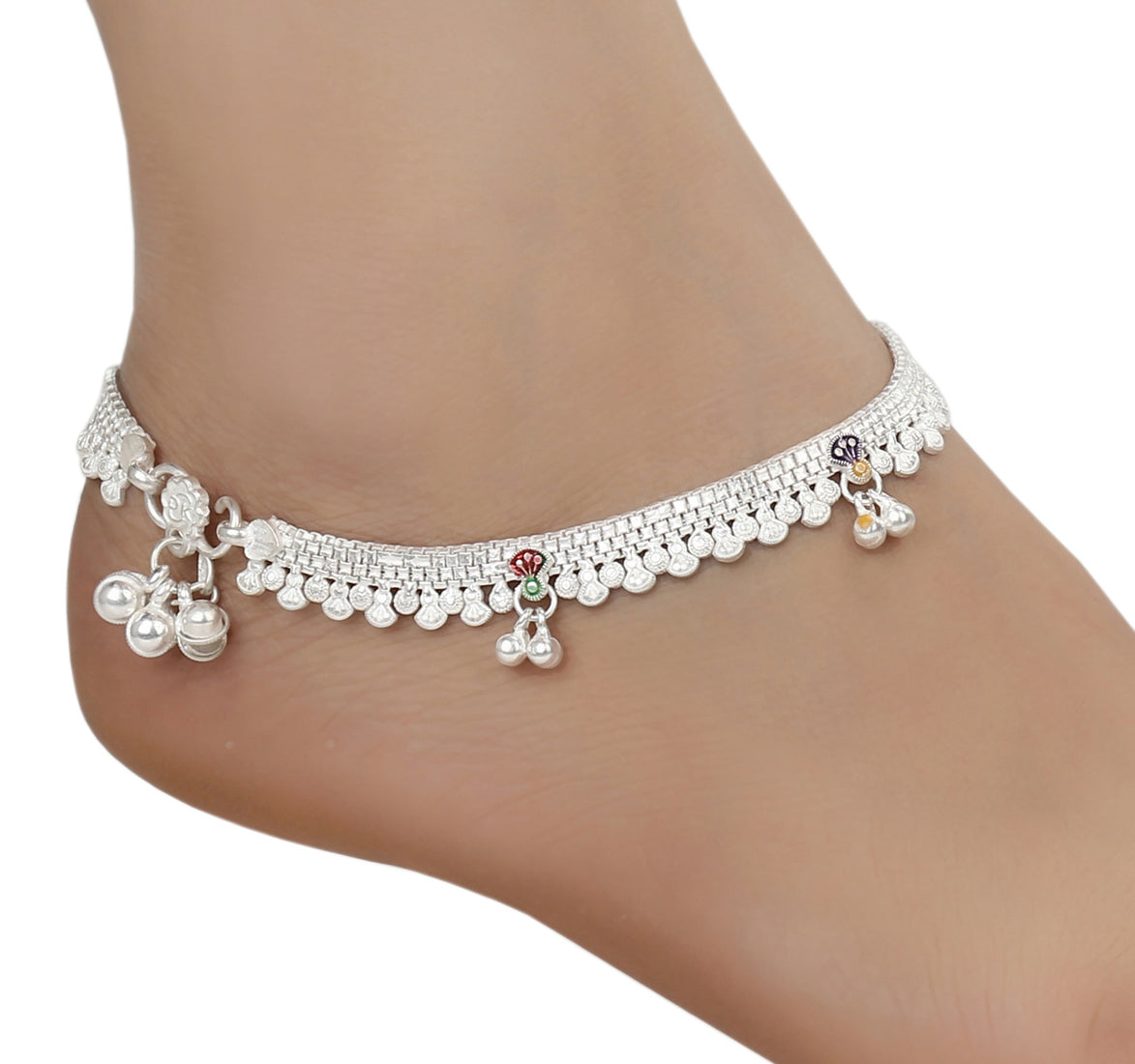 Silver Plated Anklets & 22 inch Gold Plated Chain
