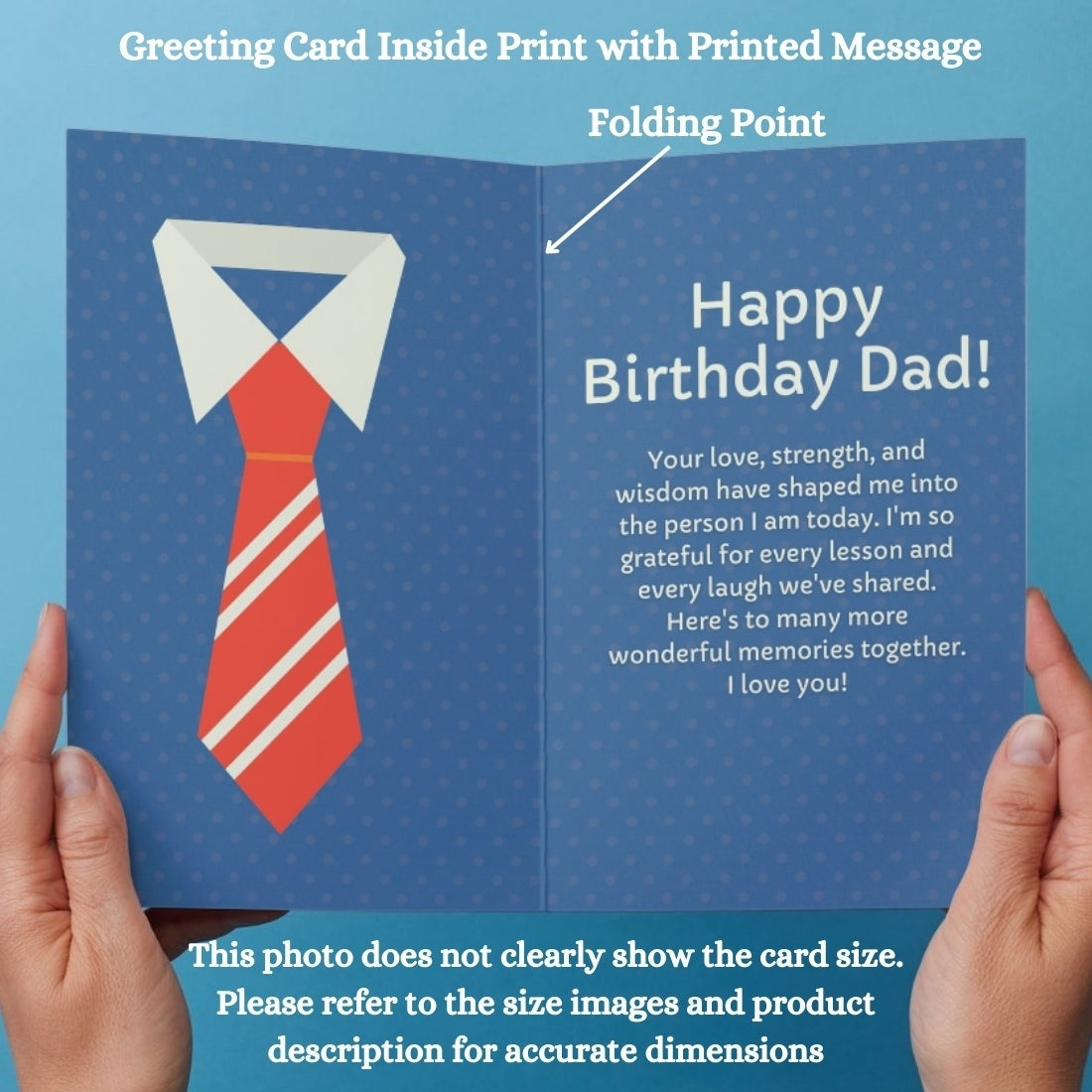 Customised Birthday Greeting Card with Photos for Father | Preprinted Inside Message