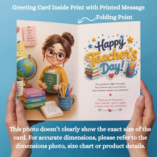 Happy Teacher's Day Card — Printed Greeting Card, Multiple Sizes, Photo Paper