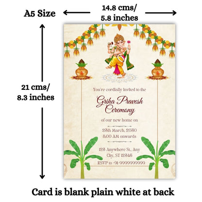 Customized Housewarming Invitation Cards, Pack of 12 Personalized 5.8x8.3 Inch with Premium Red Envelopes