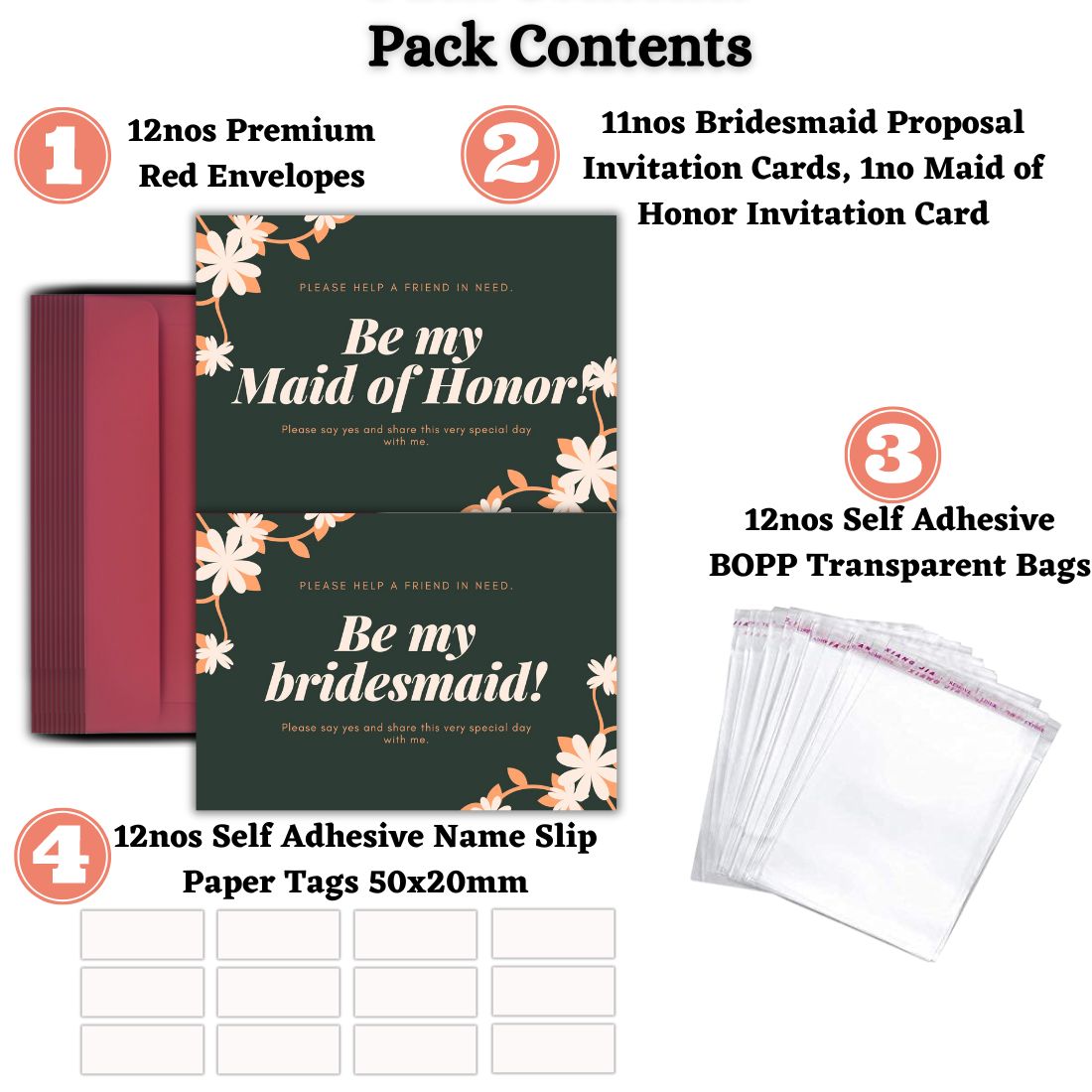 Bridesmaid Proposal Invitation Cards 5.8x8.3inch | Wedding Invite