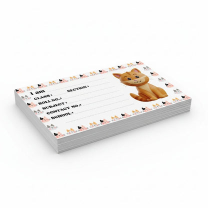 Kids Name Slips Cartoon Printed - Pack of 36 - Self Fill in