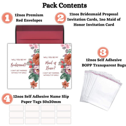 Bridesmaid Proposal Invitation Cards 5.8x8.3inch | Wedding Invite