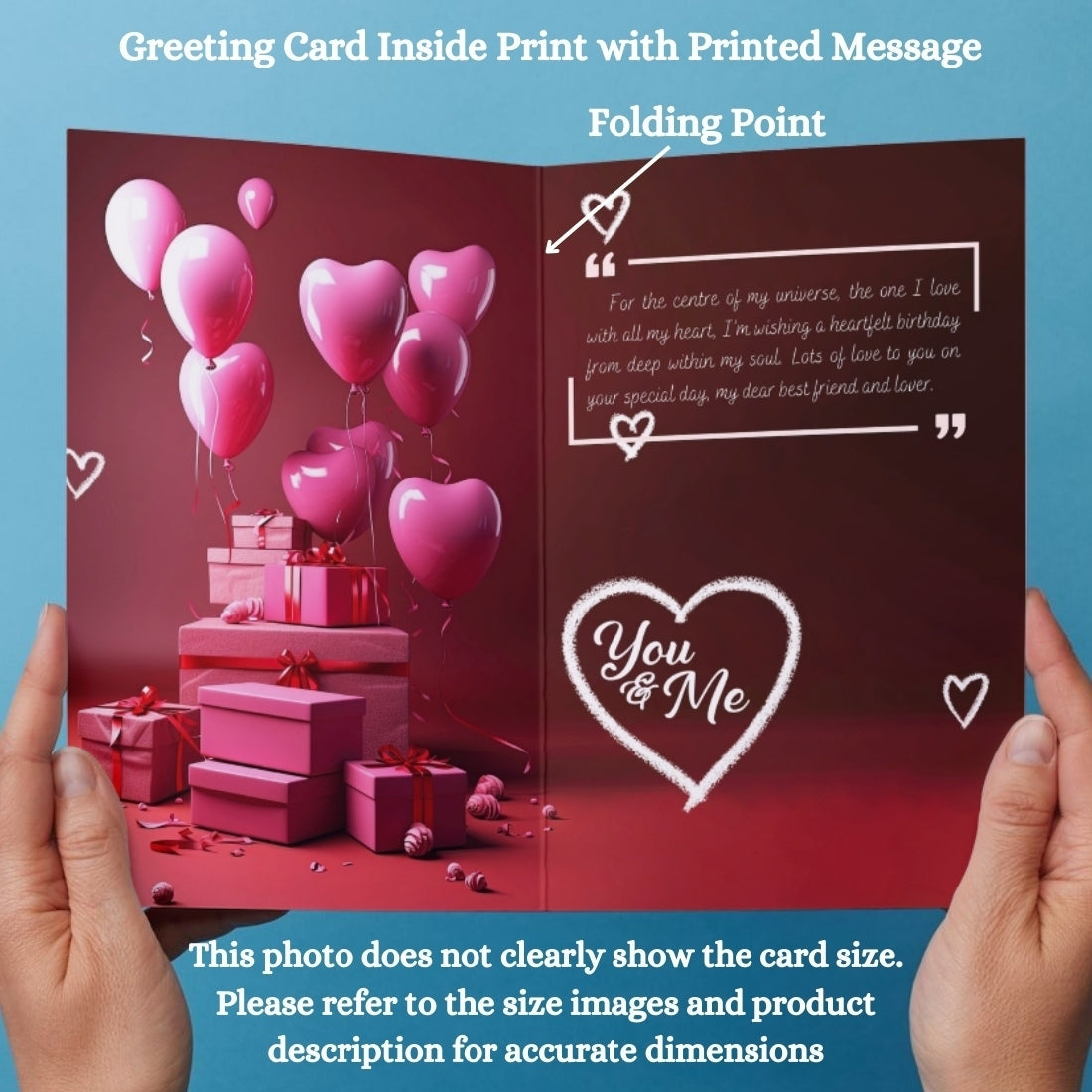 Birthday Greeting Card with Photo for Husband Hubby Boyfirend | Preprinted Inside Message