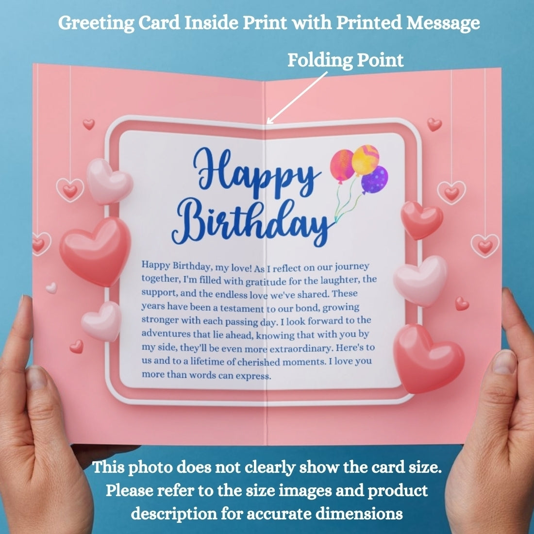 Birthday Greeting Card with Photo for Husband Hubby Boyfirend | Preprinted Inside Message