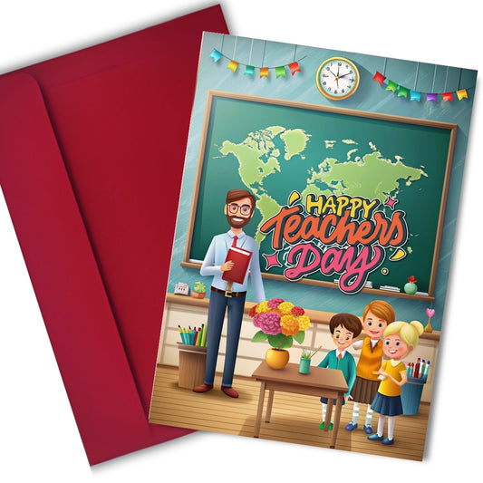 Happy Teacher's Day Card — Printed Greeting Card, Multiple Sizes, Photo Paper
